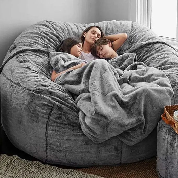 Bedroom Big Bed Fillers Bag Bean Massive Recliner Sofa Lazy Fold Cute Balcony Sherpa Bean Bags Chair With Foam