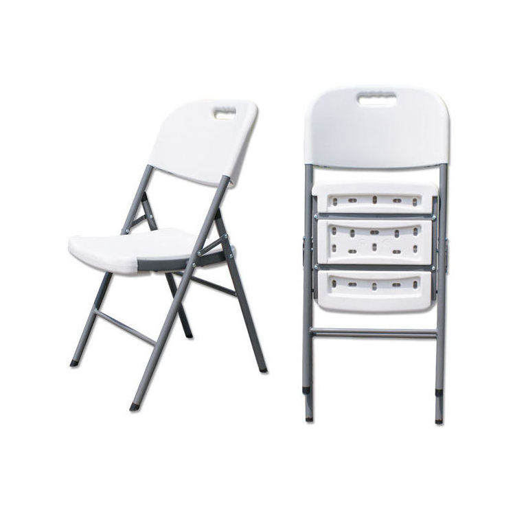 White cheap plastic metal foldable table and folding chairs prices outdoor party HDEP fold chair for events