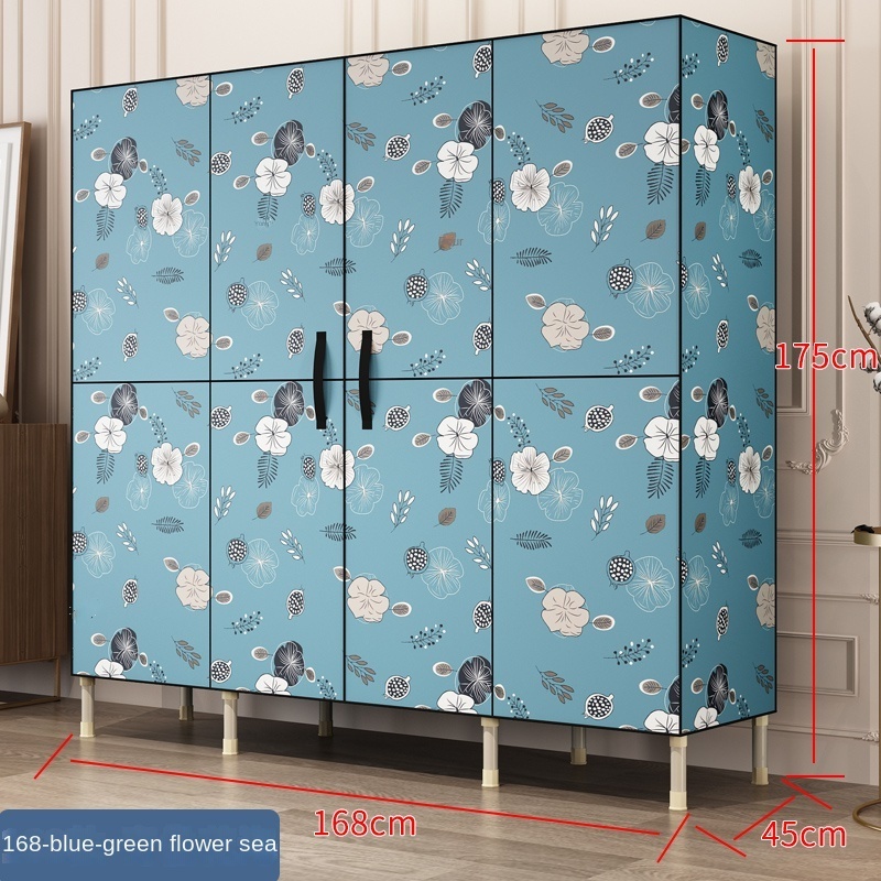 Simple fabric closet steel frame bold reinforcement simple economical assembly wardrobe storage cabinet cloth wardrobe