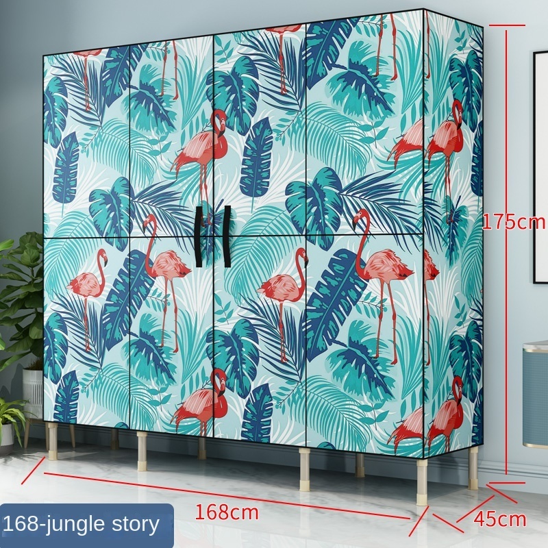 Simple fabric closet steel frame bold reinforcement simple economical assembly wardrobe storage cabinet cloth wardrobe