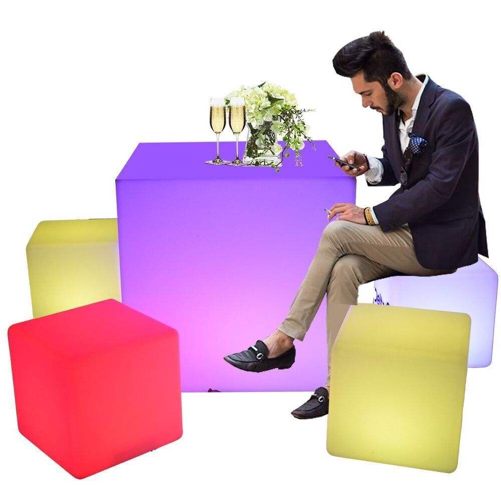 Waterproof outdoor event illuminated cube outdoor furniture led light cube