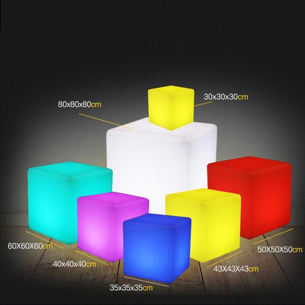 Waterproof outdoor event illuminated cube outdoor furniture led light cube