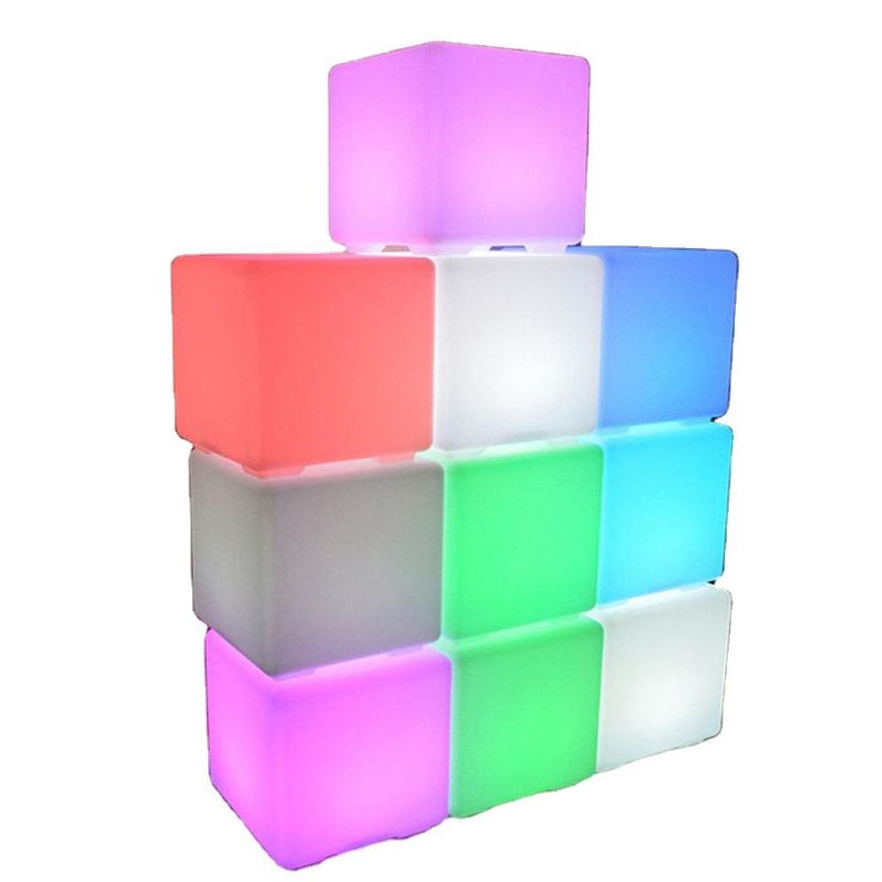 Waterproof outdoor event illuminated cube outdoor furniture led light cube