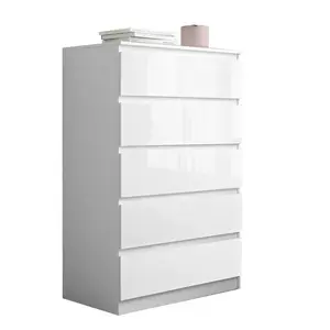 5 Drawer Chest of Drawers White Black High Gloss Hot Sale Drawer Cabinet Bedroom Furniture Living Room Furniture Wood Modern