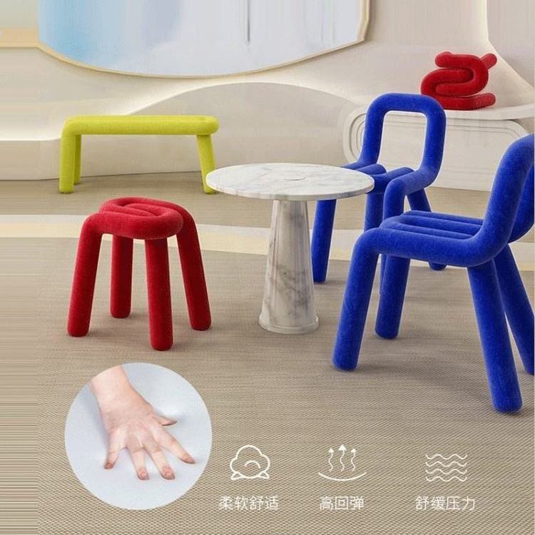 ins style light luxury dining chair modern simple  backrest makeup chair shoe stool creative designer leisure chair