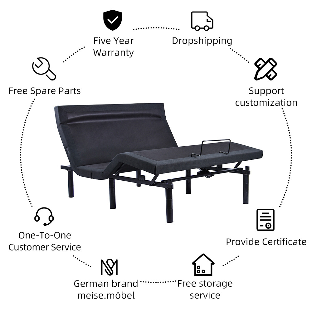 USA warehouse Electric Adjustable bed frame with massage split adjustable bed frame king size adjustable bed bases