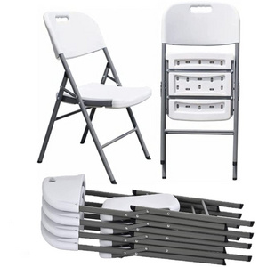 White Cheap Outdoor Plastic Picnic Folding Chair for Bedroom Courtyard Restaurant Bathroom Use