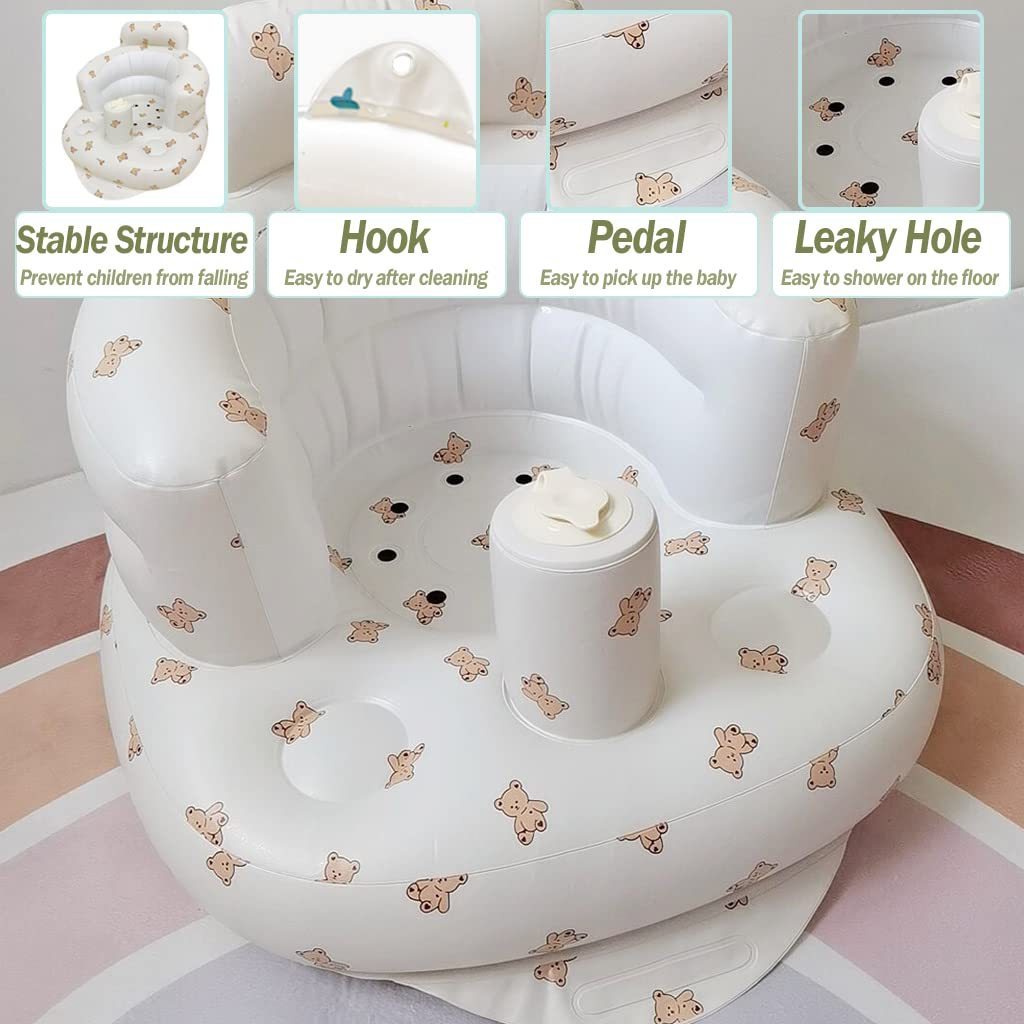 Baby Inflatable Seat  Toddler Chair for Sitting Up Baby Shower Chair Floor Seater Gifts with Storage Case