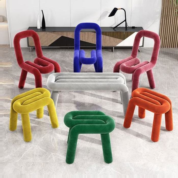 ins style light luxury dining chair modern simple  backrest makeup chair shoe stool creative designer leisure chair