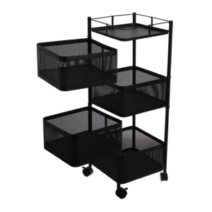 Display Plant Nursery Metal Rolling With 5 Wire Shelf Flower Storage Trolley Logistics Transport Cargo Cart