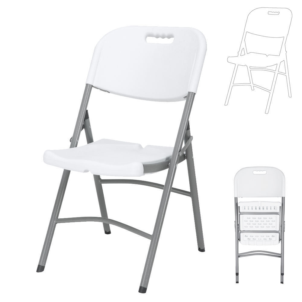 White Cheap Outdoor Plastic Picnic Folding Chair for Bedroom Courtyard Restaurant Bathroom Use