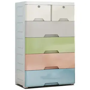 Plastic Cabinet Drawers Storage Dresser with Wheel Closet Drawers Organizer for Clothes Toys Bedroom Playroom