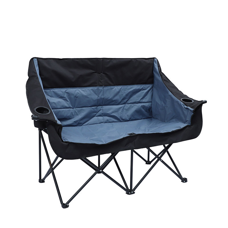 Extra Wide Two Person Camping Chair Provides Shared Armrest and Abundant Seating Space