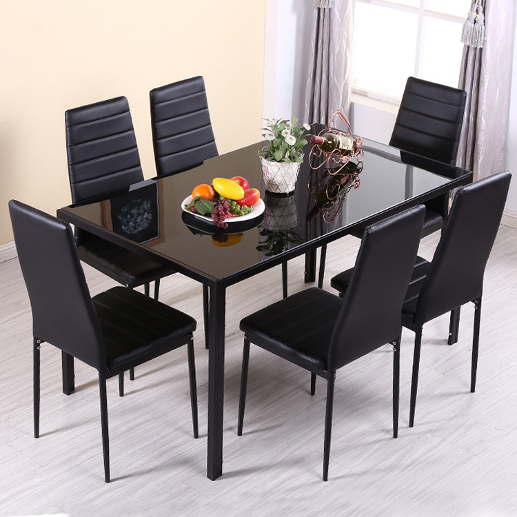 Hot Sale Customizable New Luxury Modern Dining Room Home Furniture 6 Dining Chairs Marble Dining Table Set