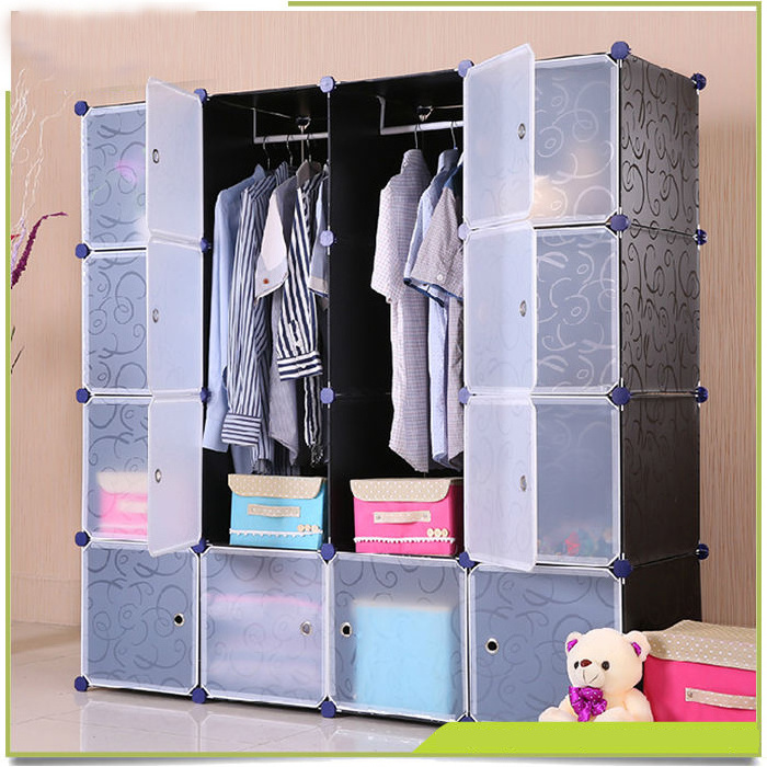 2022 storage cabinet plastic wardrobe Folding Open Wardrobe Foldable Clothes Bedroom PP Plastic Closets for living room cabinet