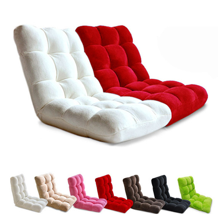 Foldable Floor Sofa Chair With Adjustable Backrest Provides Customizable Recline Angles