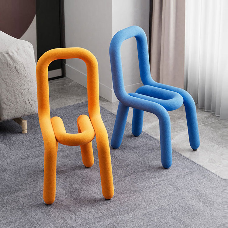 ins style light luxury dining chair modern simple  backrest makeup chair shoe stool creative designer leisure chair