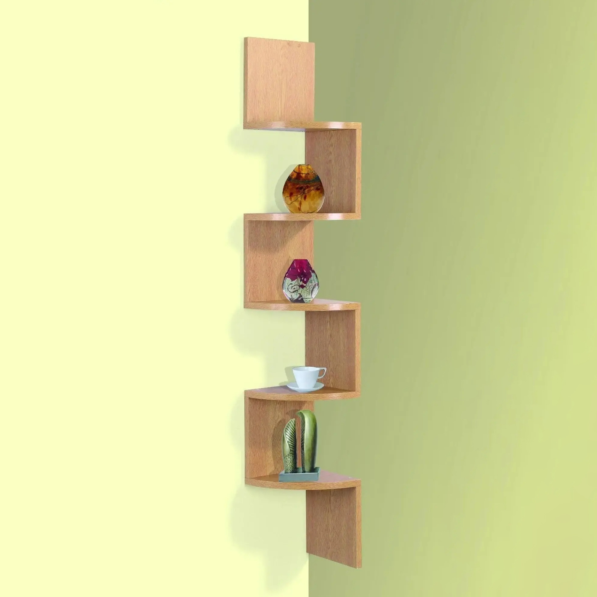 Factory OEM Wholesale Only Storage Display Books Home Decor 5 Tier Corner Shelf Floating Wall Shelves