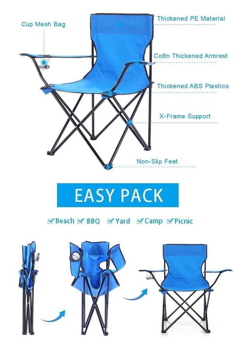 China Manufacturer Custom Logo Camping Chair With Carry Bag Camping Beach Chair Folding Chair For Hiking