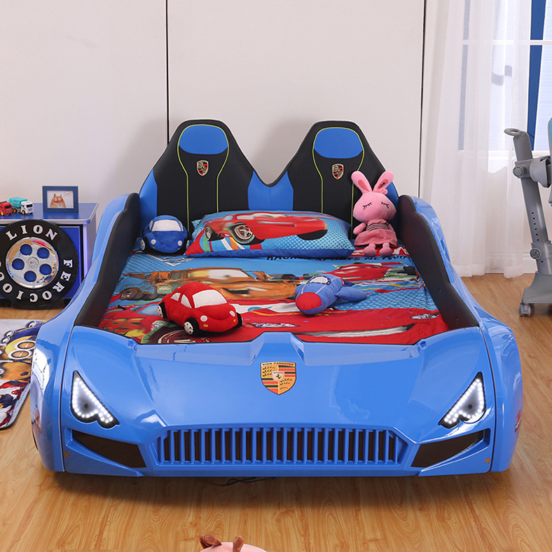 Modern Bedroom Furniture Wooden Frame Kids Car Bed Children Double Car Bed Kid Racing Car Bed