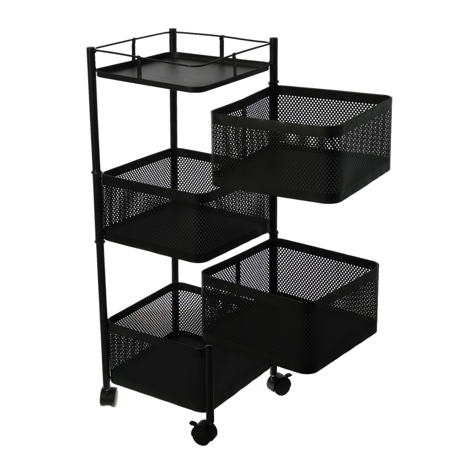 Display Plant Nursery Metal Rolling With 5 Wire Shelf Flower Storage Trolley Logistics Transport Cargo Cart