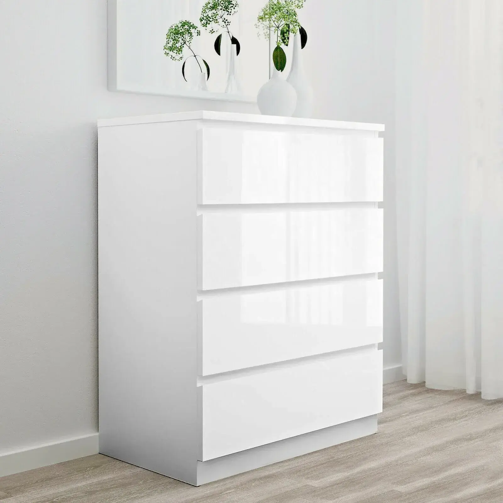 5 Drawer Chest of Drawers White Black High Gloss Hot Sale Drawer Cabinet Bedroom Furniture Living Room Furniture Wood Modern