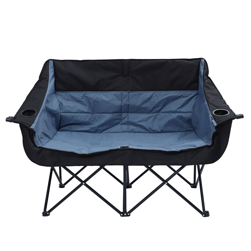 Extra Wide Two Person Camping Chair Provides Shared Armrest and Abundant Seating Space