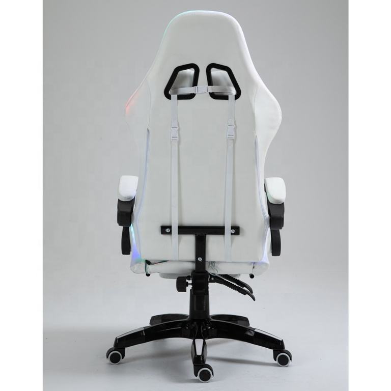 Pink led rgb computer PC game chair gaming pu leather silla gamer massage racing gaming chair with lights and speakers