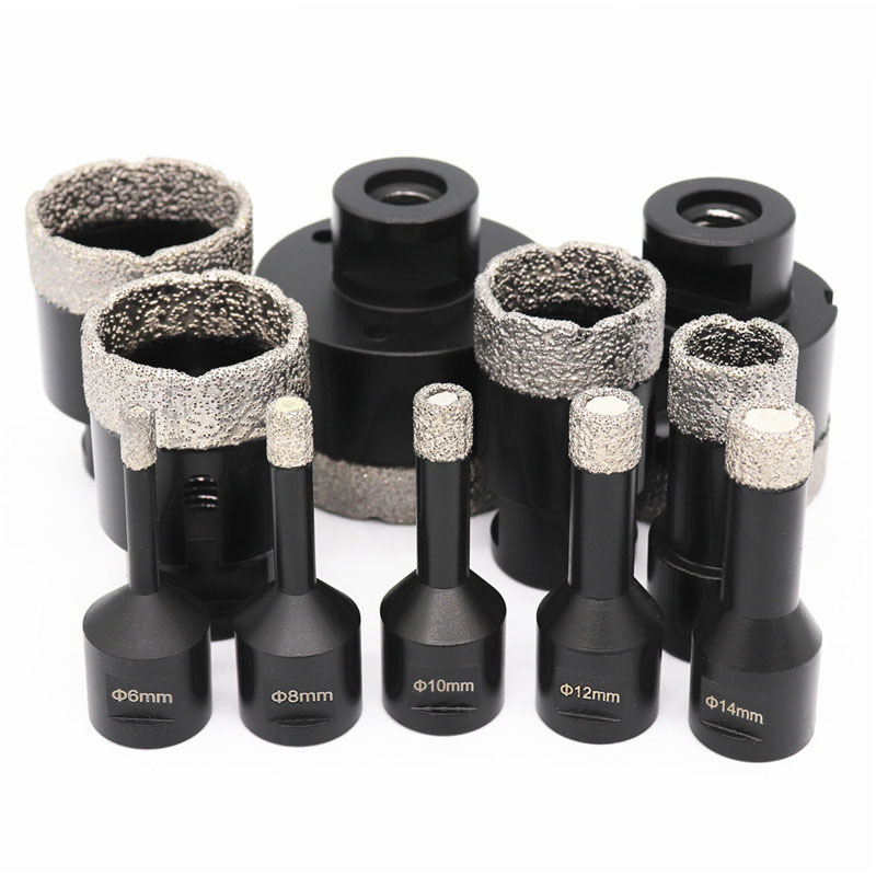 Royal Sino Glass Tile Concrete Hole Saw Cutter Dry Vacuum Brazed Diamond Drill Bit Set For Stone Drilling