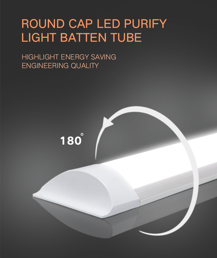 High lumen 18W 36W 0.6M 1.2M 2FT 4FT Aluminum Fixture T8 Purification Fixture LED Batten Light LED Wide Tube Lights