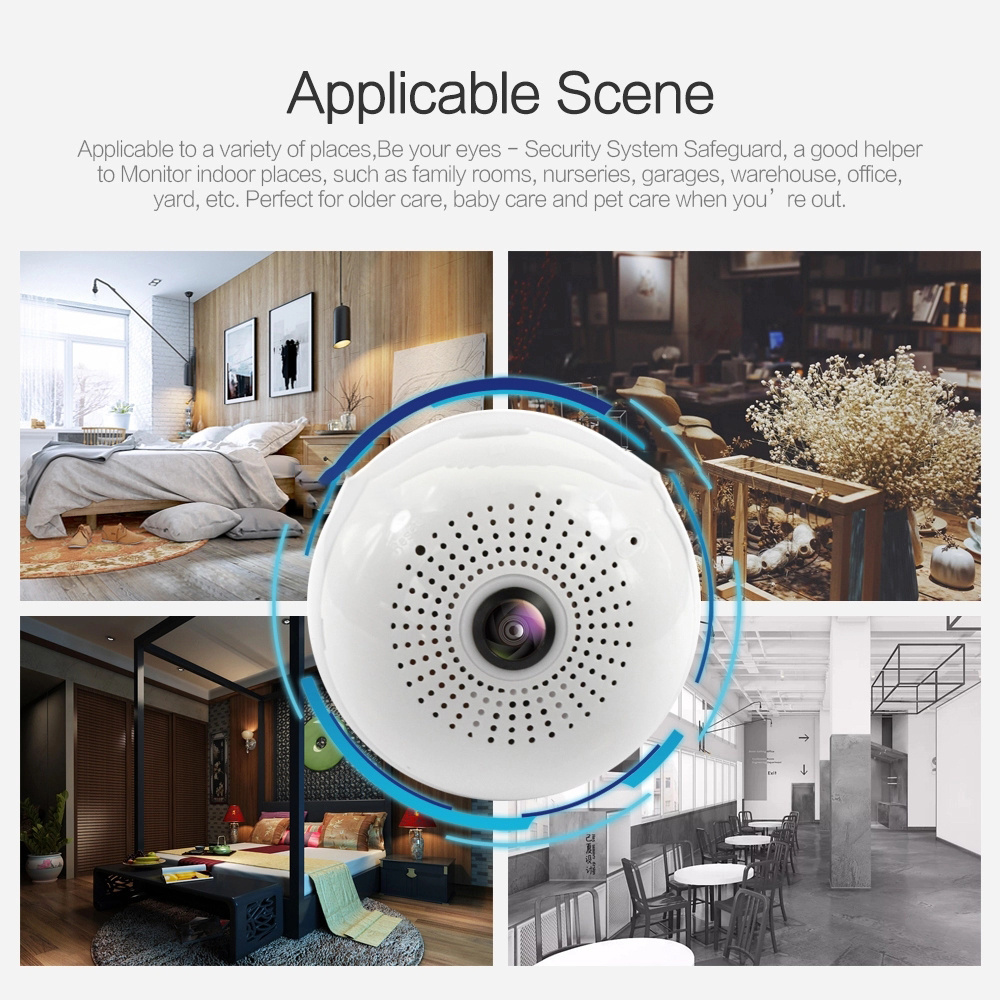 New Product Camera bulb!!! 960P 360 Degree VR Panoramic Bulb IP Camera Indoor Wifi Two Way Audio Security Camera Wifi