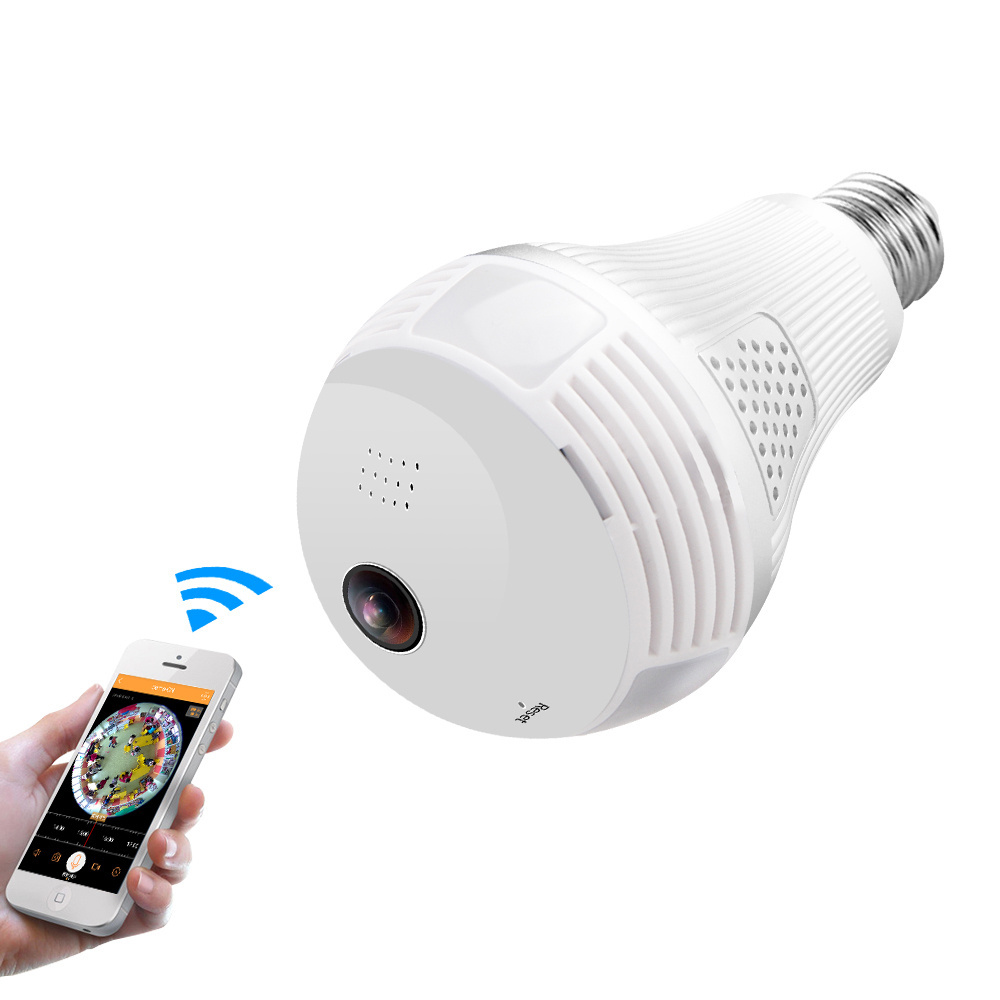 New Product Camera bulb!!! 960P 360 Degree VR Panoramic Bulb IP Camera Indoor Wifi Two Way Audio Security Camera Wifi