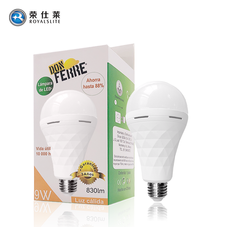 Rechargeable Diamond-Shaped Emergency Lighting Bulb Intelligent Charging Backup Battery High Lumen Led Bulb