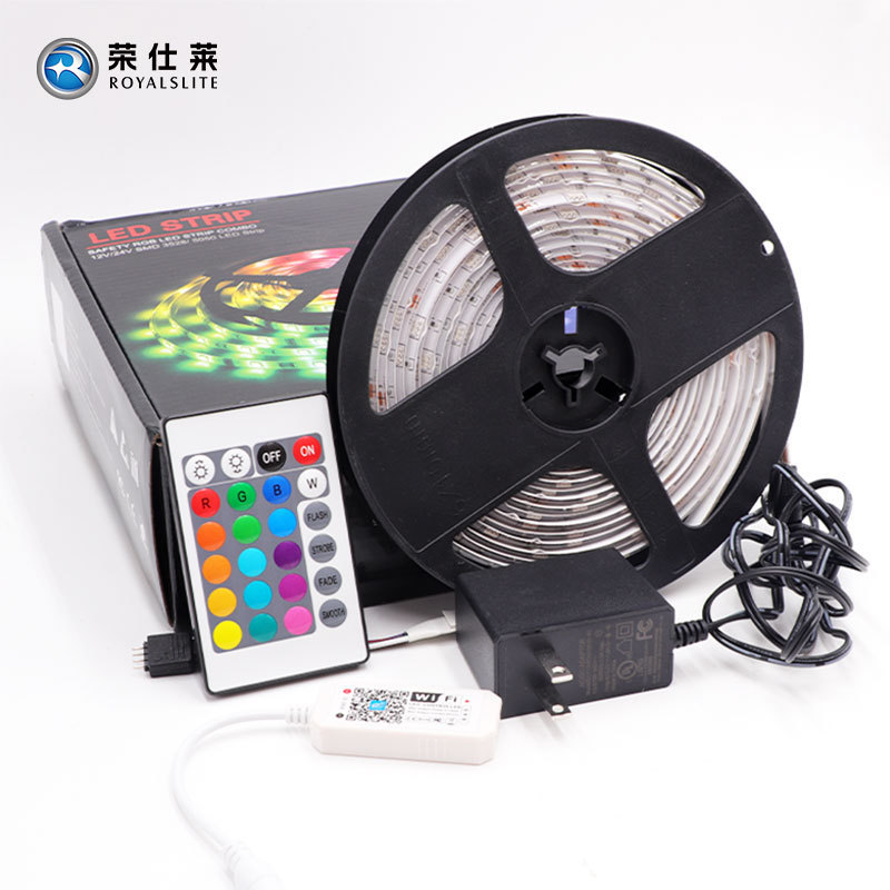 SMD5050 5M 12V Smart IP65 Waterproof RGB LED Strip Light With App/ Wifi Controlled Home Light Led For Decoration