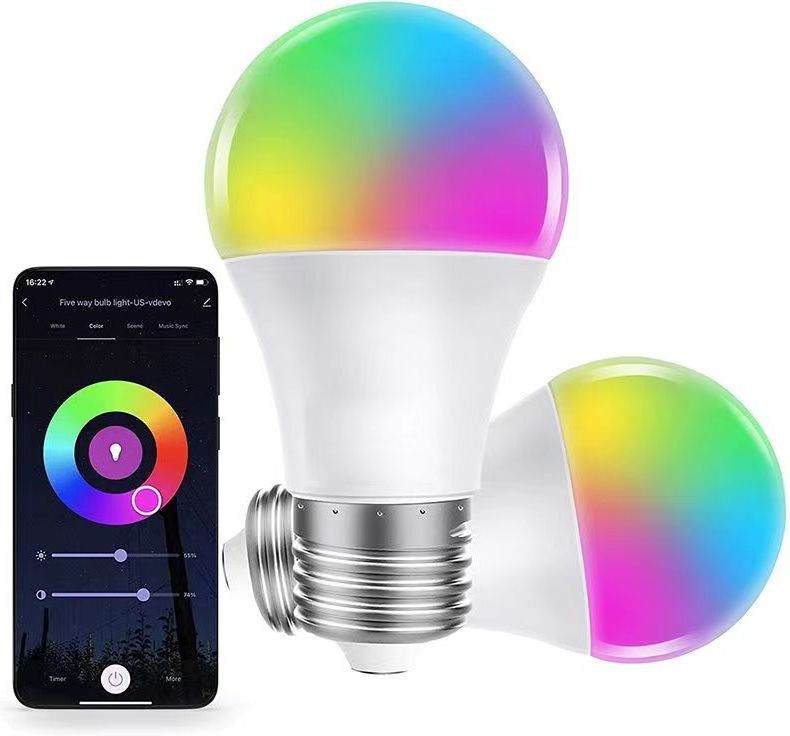 Smart WiFi LED bulb with Alexa and Google Assistant E27/B22 RGB dimmable Tuya works