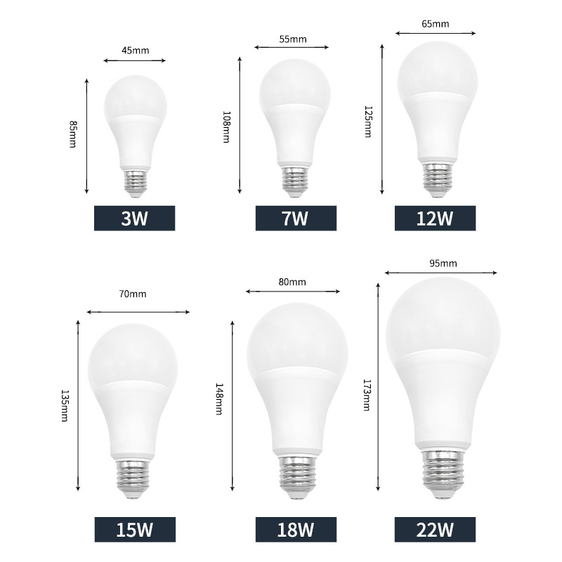 Free sample 3w 5w 7w 9w 12w LED bulb lamp B22 E27 LED Light Bulb/ LED bulb E27 Raw Material