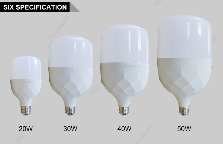 Royalslite Factory Led Lamp Big Power Led Bulb Lights 50w Led Bulb AC85-265V Lightings E27 Led T Bulb