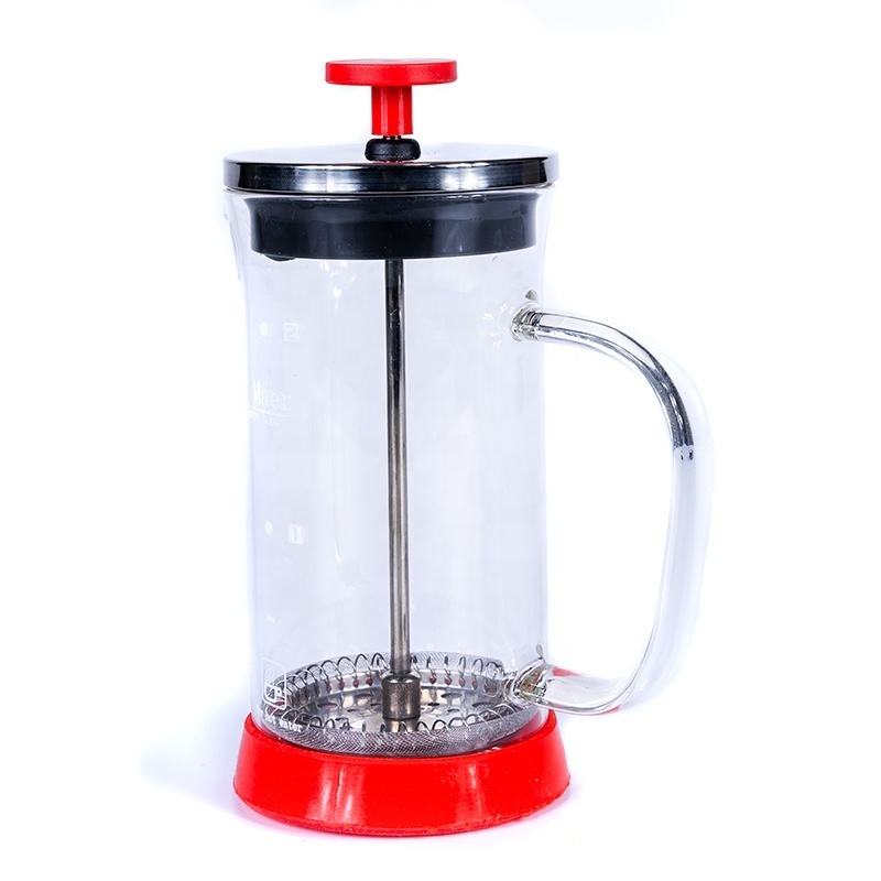 Durable Coffee and tea tools Portable coffee maker Glass Tea Pot glass french coffee tea press With glass handle