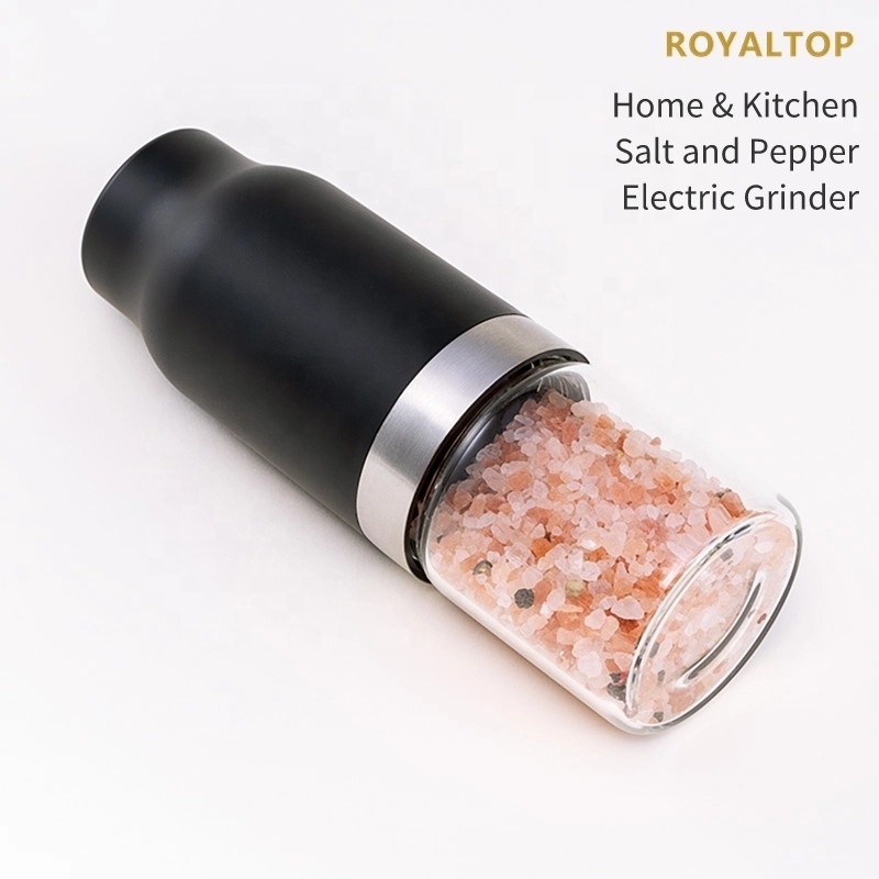 Kitchen Spice & Herb Tools Gravity Auto Salt Mill 6xAAA Battery Electric Chili Fresh Pepper Grinder with ceramic grinding core