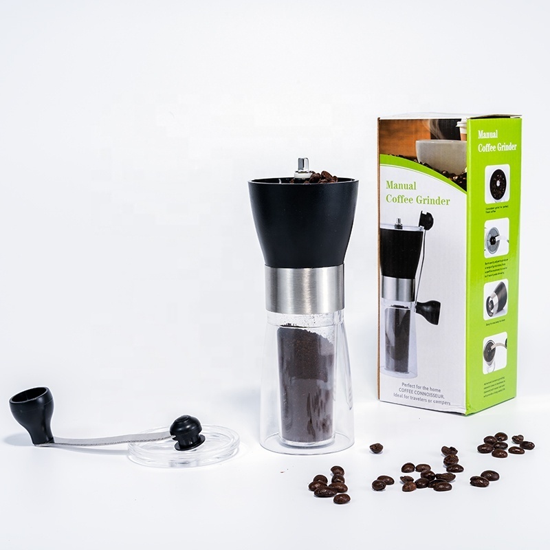 Manual Coffee Grinder set Hand Portable Bean Mill Stainless Steel Handle Adjustable Coffee Grinder for Travel