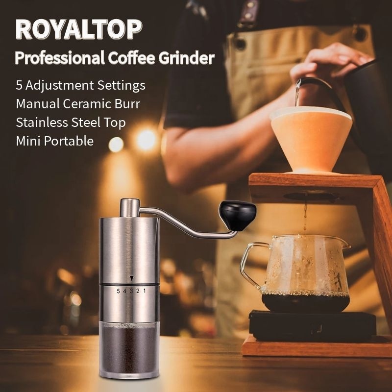 Wholesale portable Espresso Grinder Speed Adjustable Manual Coffee Grinder Gift Set molino de cafe with conical burrs