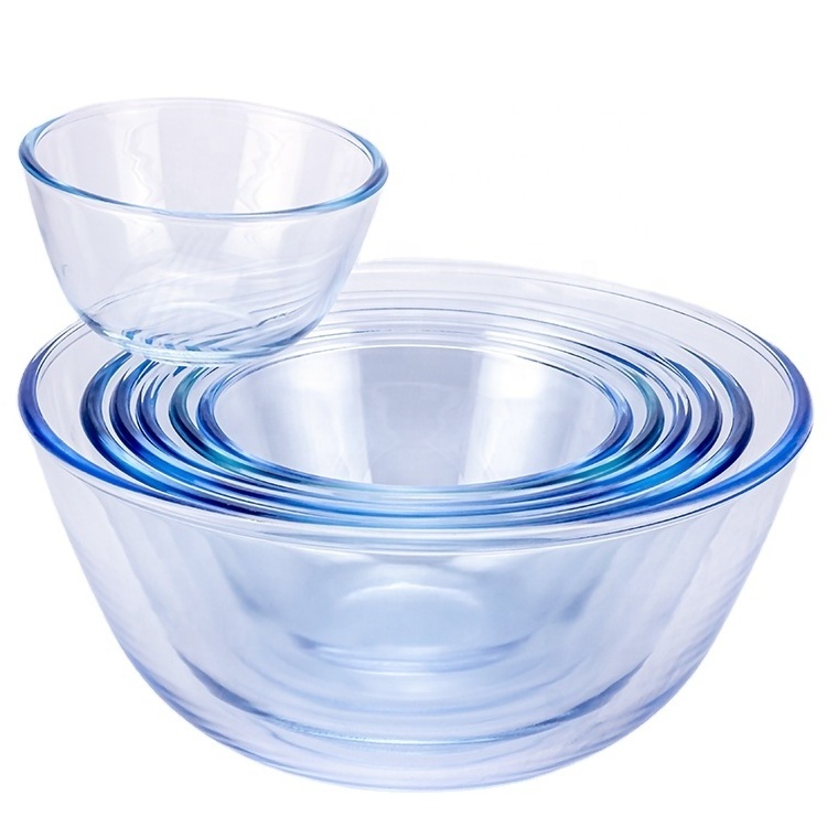 Best Modern Kitchen table utensils reusable glass mixing bowl fruit salad glass bowl set