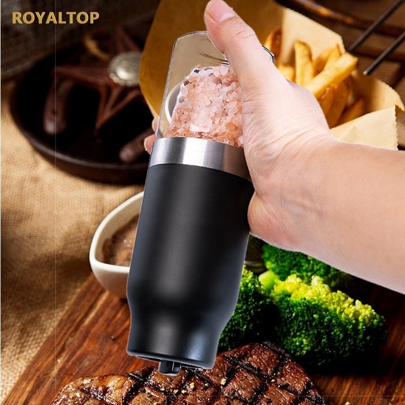 Kitchen Spice & Herb Tools Gravity Auto Salt Mill 6xAAA Battery Electric Chili Fresh Pepper Grinder with ceramic grinding core