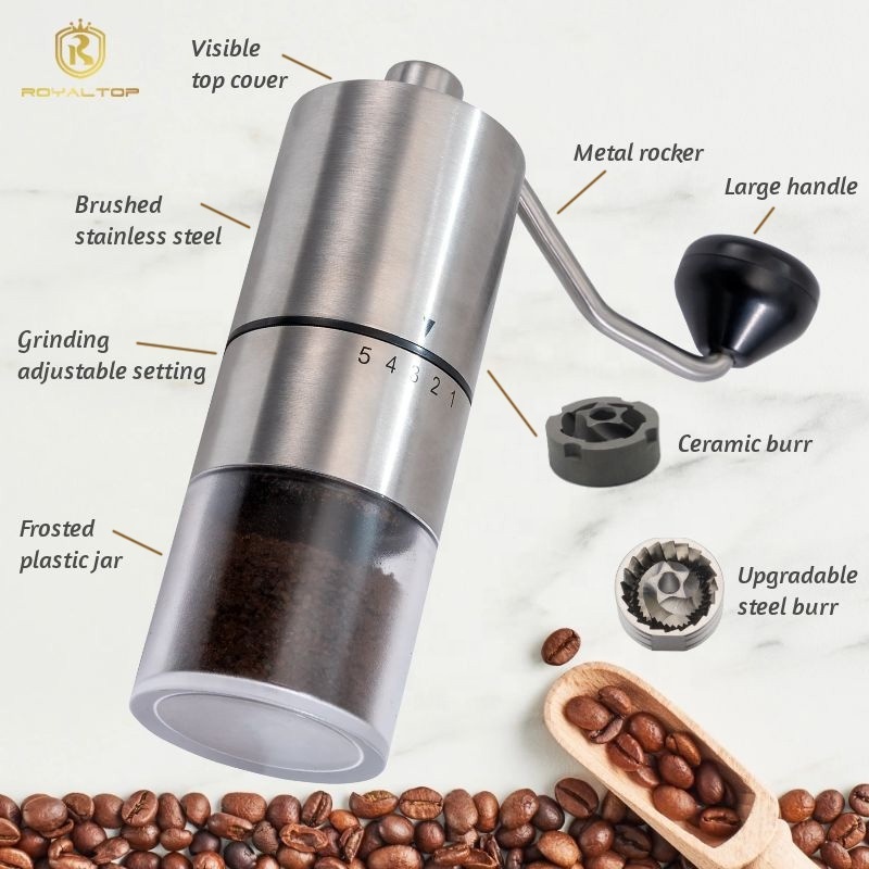 Wholesale adjustable Grinding Settings small Coffee Bean Grinders conical burr Manual coffee grinder for espresso drip press