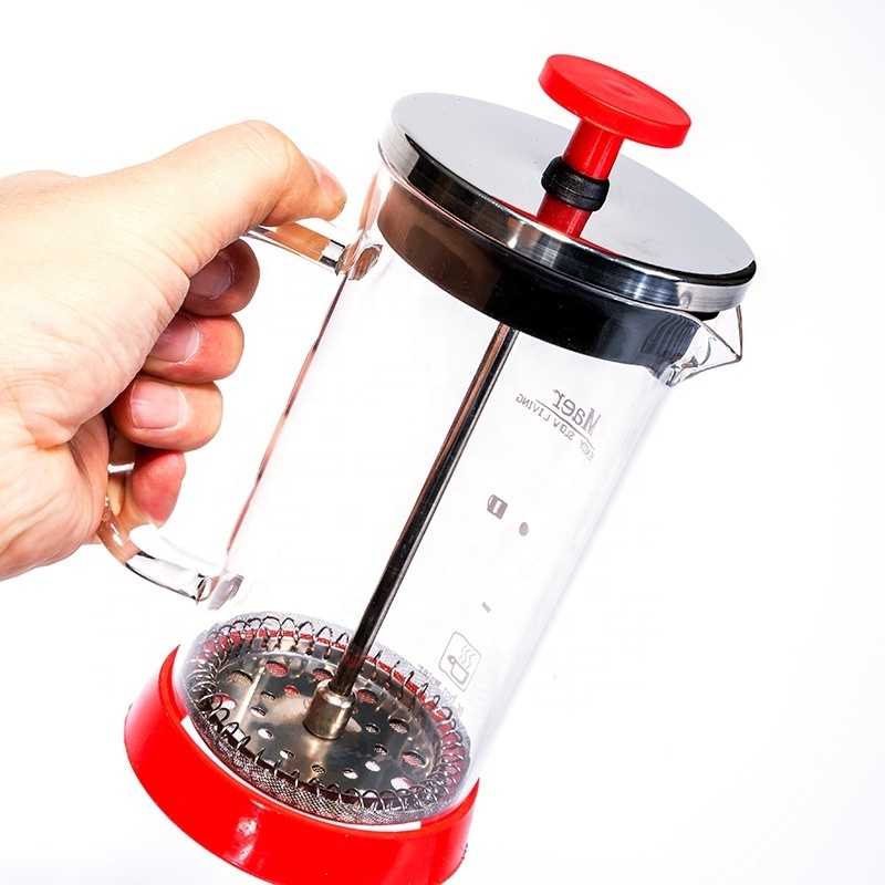 Durable Coffee and tea tools Portable coffee maker Glass Tea Pot glass french coffee tea press With glass handle