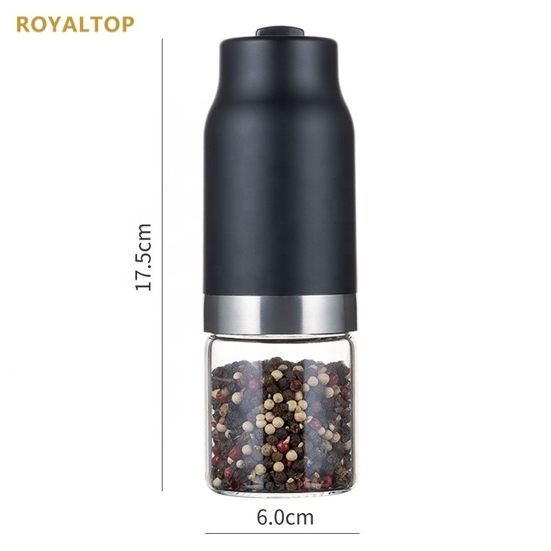 Kitchen Spice & Herb Tools Gravity Auto Salt Mill 6xAAA Battery Electric Chili Fresh Pepper Grinder with ceramic grinding core