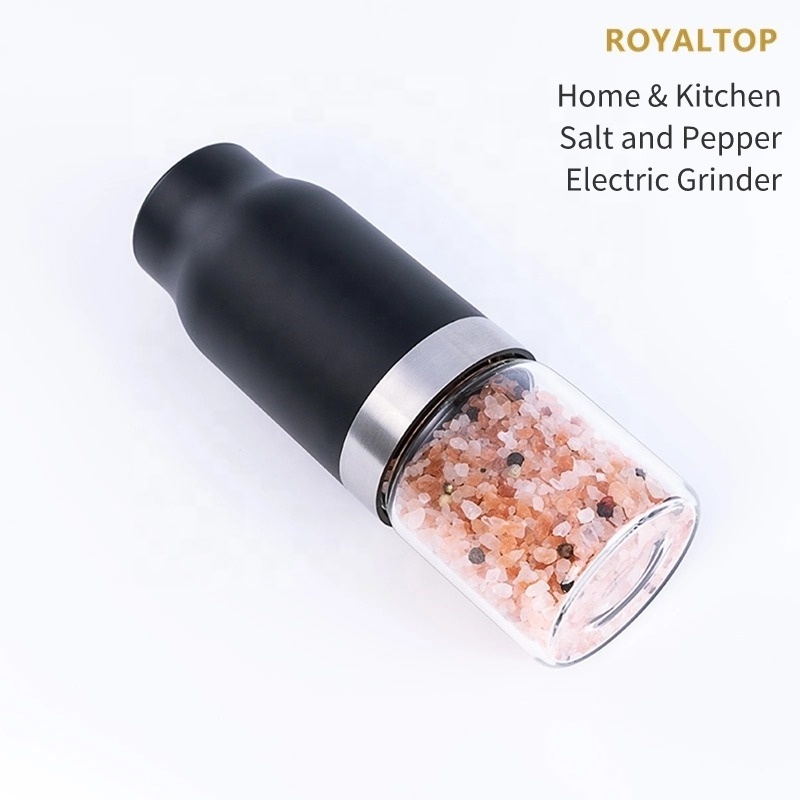 Kitchen Supplies Electric Pink Salt Mill And Gravity Pepper Grinder Battery Operated sal y pimienta Spice Mill With Led Light