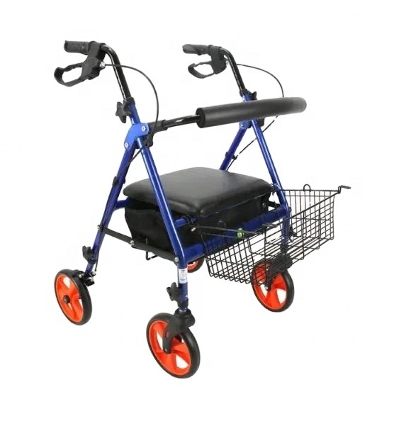 Foldable light weight 4 wheels walkers with seat for elderly people and disabled people Home Rollator