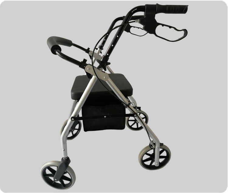 Steel Frame Wheel Adults Rollator Walker helper with Seat Walker Assist for Elder folding Walker