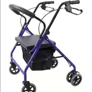 Steel Frame Wheel Adults Rollator Walker helper with Seat Walker Assist for Elder folding Walker